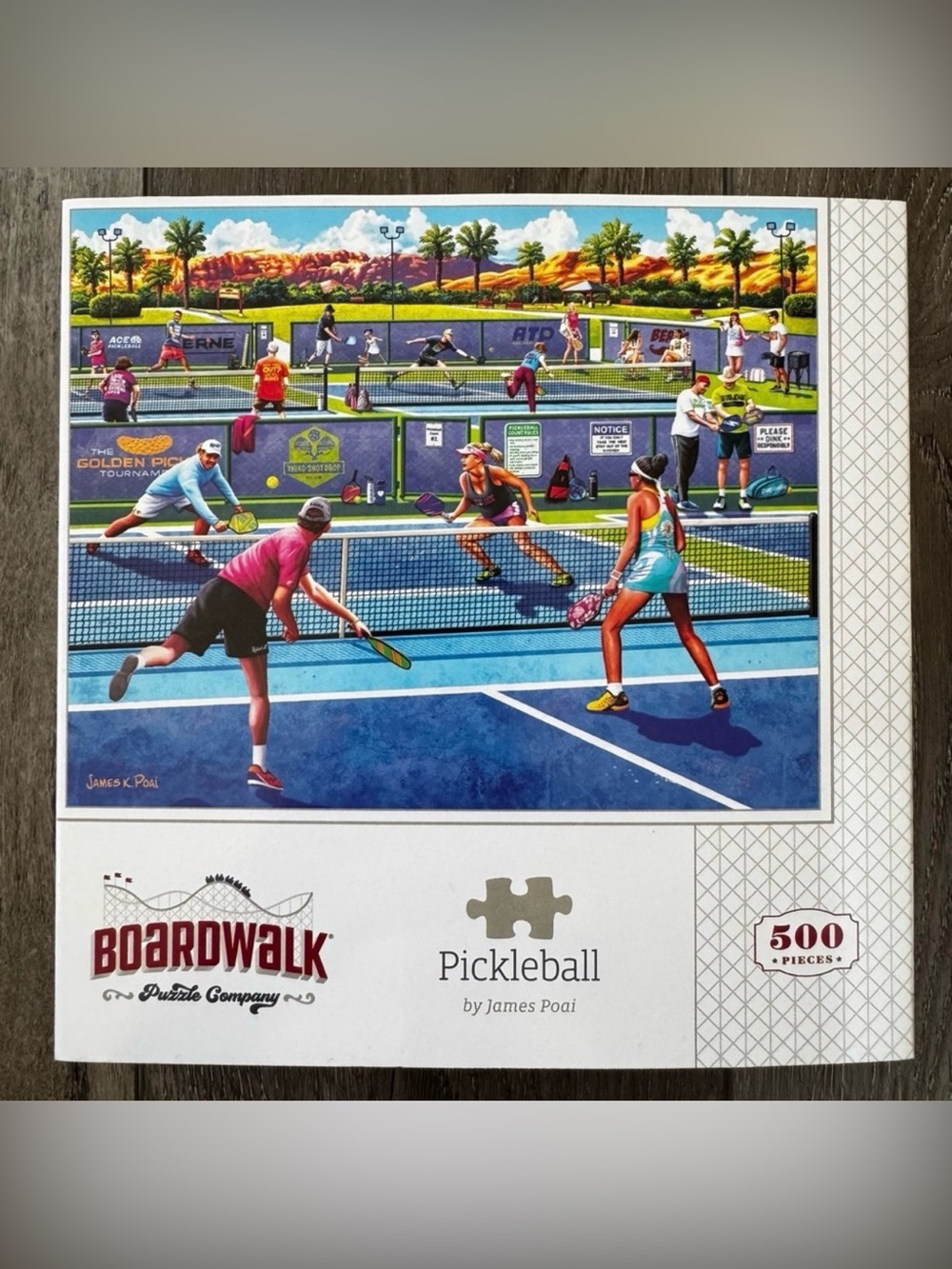 Boardwalk Puzzle Company - Pickleball - 500 Piece Complete 16x20” Preowned 14+